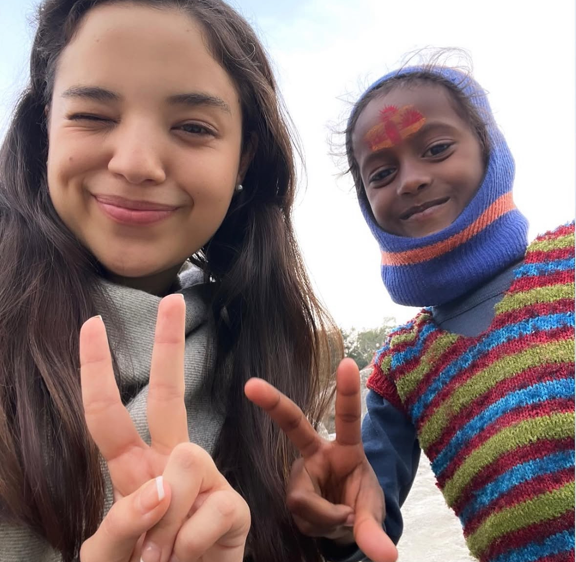 Camila Sáenz en uno de sus viajes alrededor del mundo.